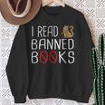 I Read Banned Books Cat Reading A Books Men Women Sweatshirt Gifts for Old Women