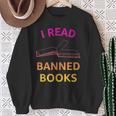 I Read Banned Books Pink-Yellow Literature Activist Sweatshirt Gifts for Old Women