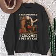 Read Books Crochet & Pet Lazy Cat Coffee Sweatshirt Gifts for Old Women