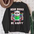 Read Books Be Happy Panda Literacy Reading Teacher Sweatshirt Gifts for Old Women Read Books Be Happy Panda Literacy Reading Teacher Sweatshirt Gifts for Old Women