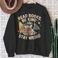 Read Books Be Kind Stay Weird Book Dragon Skeleton Reading Sweatshirt Gifts for Old Women Read Books Be Kind Stay Weird Book Dragon Skeleton Reading Sweatshirt Gifts for Old Women