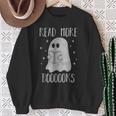 Read More Boooooks Cute Halloween Ghost Reading a Book Sweatshirt Gifts for Old Women