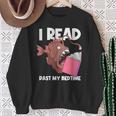 I Read Past My Bed Time Librarian Book Reading Anglerfish Sweatshirt Gifts for Old Women