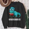 Readasaurus Reading Dinosaur Bookworm Book Reader Meme Sweatshirt Gifts for Old Women
