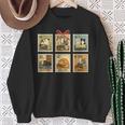 Reading Book Lover Bookish Cat Mom Cat Reading Books Stamps Sweatshirt Gifts for Old Women