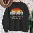 Reading Books Is My Escape Book Lover Humor Bookworm Sweatshirt Gifts for Old Women