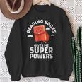 Reading Books Gives Me Superpowers Superhero Book Sweatshirt Gifts for Old Women