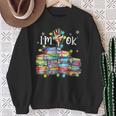 Reading Books I'm Ok National Book Lovers Lights Christmas Sweatshirt Gifts for Old Women Reading Books I'm Ok National Book Lovers Lights Christmas Sweatshirt Gifts for Old Women