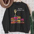 Reading Books Librarian Reader Nerd It's Fine Teacher School Sweatshirt Gifts for Old Women