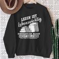Reading Books Is Life Important Dinosaur Book Sweatshirt Gifts for Old Women