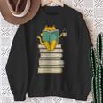 Reading Cat Book & Tea Lover Sweatshirt Gifts for Old Women