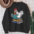 Reading Chicken Bookworm Cute Chicken With Glasses Books Sweatshirt Gifts for Old Women