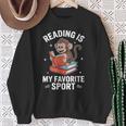 Reading Is My Favorite Sport Cute Monkey Reading Books Sweatshirt Gifts for Old Women