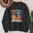 Reading Is My Jam Book Lover Humor Sweatshirt Gifts for Old Women