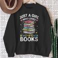 Reading Just A Girl Who Loves Books Sweatshirt Gifts for Old Women