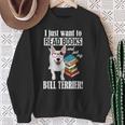 Reading Kids Cartoon Read Books Pet Bull Terrier Lover Sweatshirt Gifts for Old Women