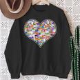 Reading Library Books Lover Heart Librarian Awesome Cute Sweatshirt Gifts for Old Women