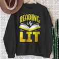 Reading Is Lit Bookworm Book Reading Sweatshirt Gifts for Old Women