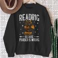 Reading Makes Me Feel Less Murdery Book Dragon Sweatshirt Gifts for Old Women