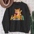Reading For Men Women Books Cat Reading Lover Sweatshirt Gifts for Old Women