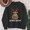 Reading Season Christmas Reindeer Bookworm Book Reader Sweatshirt Gifts for Old Women