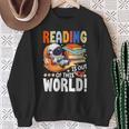 Reading Space Exploration Book Astronomy Lover Bookworm Sweatshirt Gifts for Old Women