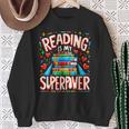 Reading Is My Superpower Bookworm Book Lover Sweatshirt Gifts for Old Women