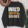 Reading Teacher Book Reader Student Leopard Wild About Books For Men Women Sweatshirt Gifts for Old Women