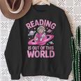 Reading Is Out Of This World Astronaut Reading Book Space Sweatshirt Gifts for Old Women