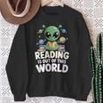 Reading Is Out Of This World Space Book Lover Bookworm Sweatshirt Gifts for Old Women