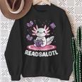 Readsalotl Axolotl Kawaii Anime Book Lover Reading Sweatshirt Gifts for Old Women