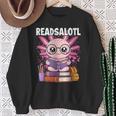 Readsalotl Axolotl Reading Book Bookworm Sweatshirt Gifts for Old Women