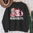 Readsolotl Axolotl Reading Fish Books Lizard Sweatshirt Gifts for Old Women