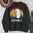 Retro Book Ghost Reading Halloween Teacher Men Women Sweatshirt Gifts for Old Women