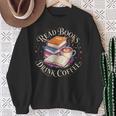 Retro Book Lover Coffee Drinking Reading Librarian Readers Sweatshirt Gifts for Old Women