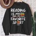 Retro Reading Is My Favorite Sport Basketball World Book Day Sweatshirt Gifts for Old Women
