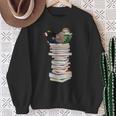 Robin Owl Bird Birds With Books Birdlover Animal Sweatshirt Gifts for Old Women