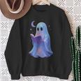 Scary Reading Book Lovers Halloween Costume Pastel Ghost Sweatshirt Gifts for Old Women