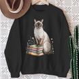 Siamese Cat Meezer Bookworm Flowers Book Reading Books Sweatshirt Gifts for Old Women Siamese Cat Meezer Bookworm Flowers Book Reading Books Sweatshirt Gifts for Old Women