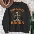 Skeleton Read Banned Books Gain Forbidden Knowledge Sweatshirt Gifts for Old Women