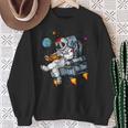 Space Astronaut Reading Book Bookworm Nerd Librarian Sweatshirt Gifts for Old Women