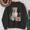 Staffordshire Bull Terrier Books Flowers Book Reading Sweatshirt Gifts for Old Women Staffordshire Bull Terrier Books Flowers Book Reading Sweatshirt Gifts for Old Women