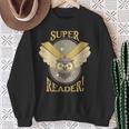 Super Reader Owl Bookmarks Reading Librarian Nocturnal Book Sweatshirt Gifts for Old Women