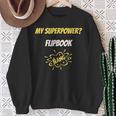 My Superpower Flipbook Comic Style Superpower Sweatshirt Gifts for Old Women