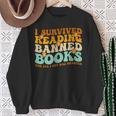 I Survived Reading Banned Books Book Lover Bookaholic Sweatshirt Gifts for Old Women
