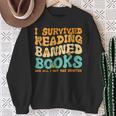 I Survived Reading Banned Books Read Librarian Men Women Sweatshirt Gifts for Old Women