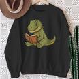 T-Rex Dinosaur Reading Book Nerd Sweatshirt Gifts for Old Women
