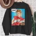 Tea Pop Art Comic Book Cartoon Tea Party Tea Lover Drinking Sweatshirt Gifts for Old Women