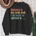 Teaching Fun Literacy Is My Jam Librarian Book Lover Teacher Sweatshirt Gifts for Old Women Teaching Fun Literacy Is My Jam Librarian Book Lover Teacher Sweatshirt Gifts for Old Women
