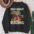 Tiger Reading Book Wearing Glasses Library Animal Sweatshirt Gifts for Old Women